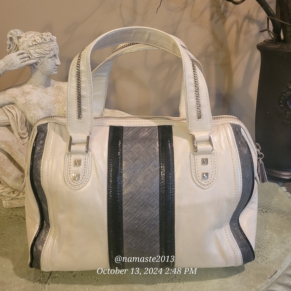 L.A.M.B. by Gwen Stefani Leather Frosted Satchel Luxury Designer Handbag #544 - Picture 14 of 15